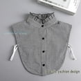 thumbnail image 5 of LoudSung Fake Collar Detachable Blouse False Collar Half Shirts Collar Plaid Grey Designed Top Elegant for Women Girls, 5 of 7