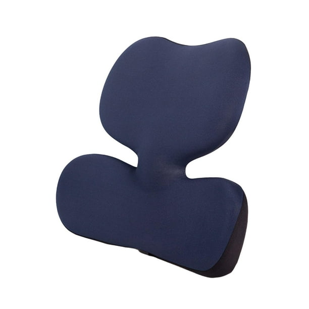 Almohada de apoyo lumbar, almohada para dormir de oficina, almohada trasera para silla, para juegos de coche Ch Azul oscuro Yinane cojín de espalda