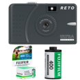thumbnail image 1 of RETO Ultra Wide and Slim 35mm Reusable Film Camera (Charcoal) 22mm Wide Lens, Focus Free, Light Weight, Easy to Use (No battery Required) Plus Fujifilm 400 Film (36 Exp.), 1 of 8