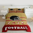 thumbnail image 2 of jejeloiu Football Sport Lover Full Size Comforter Sets,Rugby Helmet Bedding Comforter Set,Red Brown Bedding Sets For Teens,Ultra Soft Home Decor Reversible,3 Pieces, 2 of 8