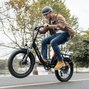 5TH WHEEL W11B 20 Fat Tire Electric Bike, 500W Foldable Adult E-bike with 48V 15.6Ah Removable Battery, Electric Bicycle with 7 Speed, UL2849, White