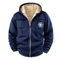 thumbnail image 2 of Xcmzpl Men's Zip up Sherpa Lined Hoodies Thick Fleece Heavyweight Jacket Santa Print Pocket Thermal Warm Hooded Jacket Athletic Casual Winter Sweatshirts S-3XL, 2 of 4