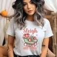 thumbnail image 2 of Sleigh All Day Graphic T-Shirt | Unisex Casual Holiday Style Tee, Maroon, Size M, 2 of 6
