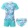 thumbnail image 1 of HULIJA Girls Rash Guard Swimsuit Bathing Suit 3 Piece Tankini Shirt UPF 50+ Swimwear Swimming Bottom Leaf 6, 1 of 6