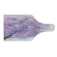 thumbnail image 2 of Flower Cutting Board, Dreamy Tree Body View Cloudy Details Love and Affection Valentines Inspired Motif, Decorative Tempered Glass Cutting and Serving Board, Wine Bottle Shape, Purple, by Ambesonne, 2 of 5