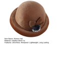 thumbnail image 7 of Eoperou Women Winter Hat Elegant Solid Color Windproof Flower Embellished Ultra-Thick Keep Warm Comfortable Autumn Winter Imitation Fur Hat Basin Caps for Lady, 7 of 7