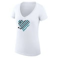 thumbnail image 2 of Women's G-III 4Her by Carl Banks White San Jose Sharks Heart V-Neck Fitted T-Shirt, 2 of 3