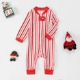 thumbnail image 2 of Zhuashum Baby Family Christmas Pajamas Matching Sets Xmas Family Outfit Pajamas Round Neck Stripe Print Home Clothes Long Sleeve Romper Comfortable Nightwear Xmas Gift, 2 of 7