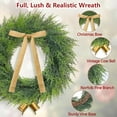 thumbnail image 3 of Guvpev Christmas Wreath, 22" Artificial Cedar Wreath with Bow Gold Cow Bell, Christmas Wreaths for Front Door, Christmas Door Cedar Wreath with Lights for Holidays Indoor Outdoor Xmas Decorations, 3 of 8