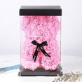 thumbnail image 3 of Rose Bear in Clear Gift Box - Valentine's Day Mother's Day (Pink, 25 cm / 10 inches), 3 of 5