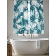 thumbnail image 5 of White Dark Green Marble Sheer Curtains 63 Inch Length 2 Panels Set Window Treatments, Modern Abstract Art Marble Crack Rod Pocket Semi Curtains for Living Room/Bedroom/Kitchen Décor, 104"W x 63"L, 5 of 7