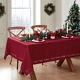 thumbnail image 2 of Elrene Home Fashions Poinsettia Noel Laser Cut Tablecloth, Red, 60" x 102" Rectangle, 2 of 4