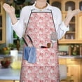 thumbnail image 5 of Pink Christmas Snowman Pattern Apron-Garden Aprons for Women with Pockets-Cotton Linen Waterproof Kitchen Cooking Gardening Aprons Adjustable for Kitchen,Cooking,BBQ and Salon 33"x27", 5 of 7
