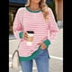 thumbnail image 4 of Sudadera Oversize para Mujer, Verano 2025, Cuello Redondo, Rayas, Larga, Aberturas Laterales, Sudaderas con Capucha Y2K Rosa y XXL, 4 of 10