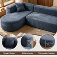 thumbnail image 5 of Timbernest 109" L-Shaped Cloud Couch, Modern Chenille Modular Sofa, No Assembly, Blue (Left Facing Chaise), 5 of 9