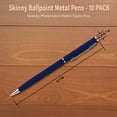 thumbnail image 5 of 10 Skinny Ballpoint Metal Pens Pack - Sleek, Twist Off, Black Ink - Blue, 5 of 5