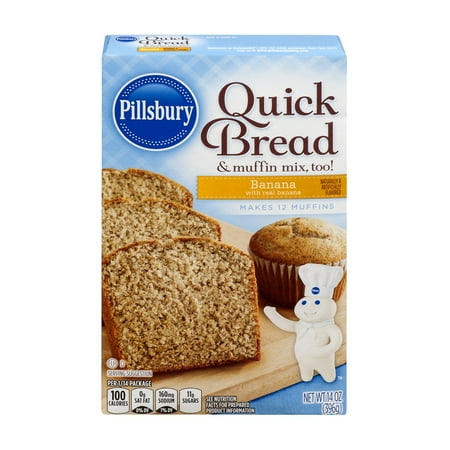 (3 Pack) Pillsbury Banana Quick Bread & Muffin Mix, 14 (Best Ever Banana Nut Muffins)