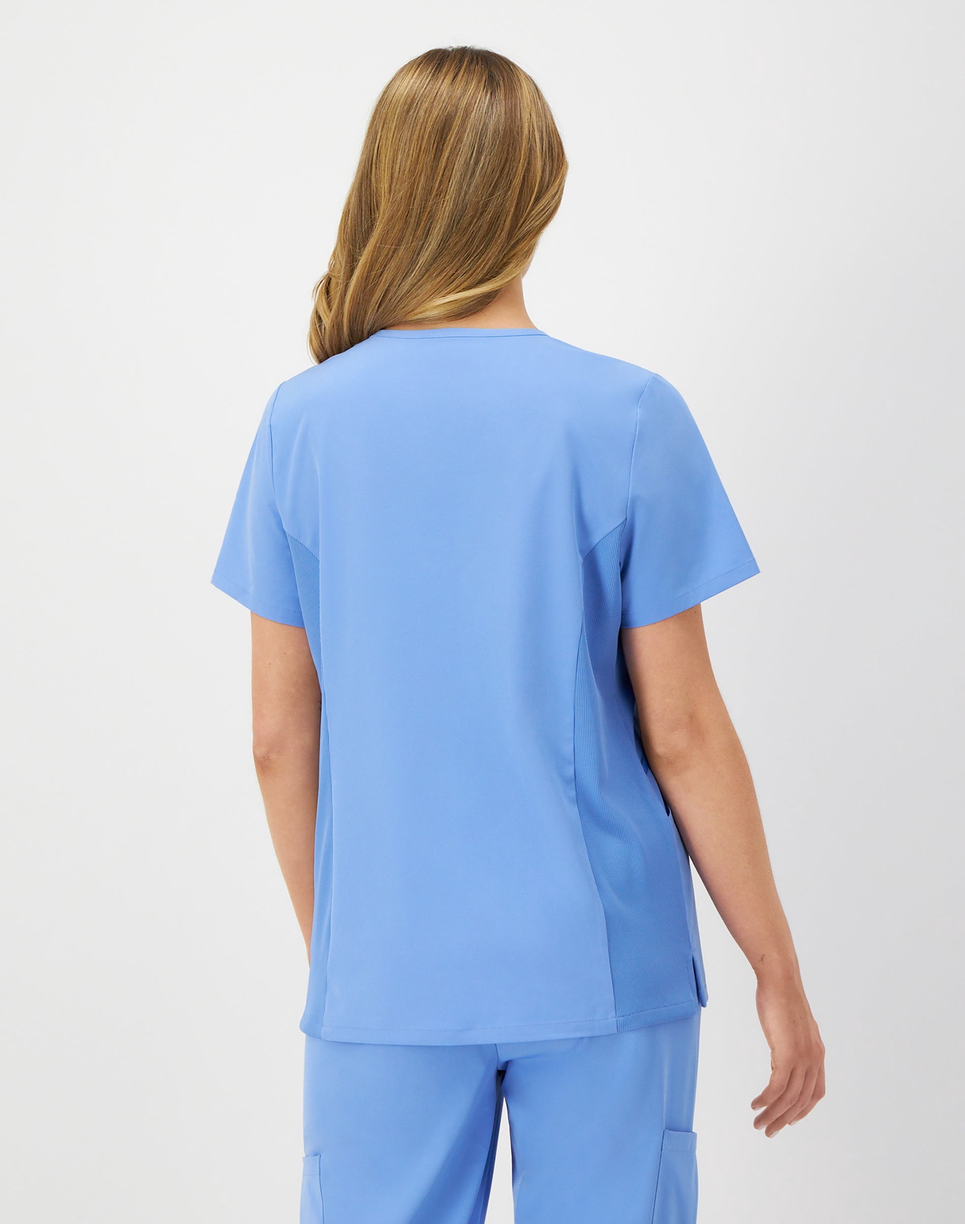 Hanes Comfort Fit Scrubs Women's Scrub Top Ceil Blue M