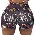 thumbnail image 2 of Picia Merry Christmas Printed Workout Shorts for Women Seamless Scrunch Butt Lifting High Waisted Yoga Gym Booty Running Moisture-wicking Short Pants-Small, 2 of 9