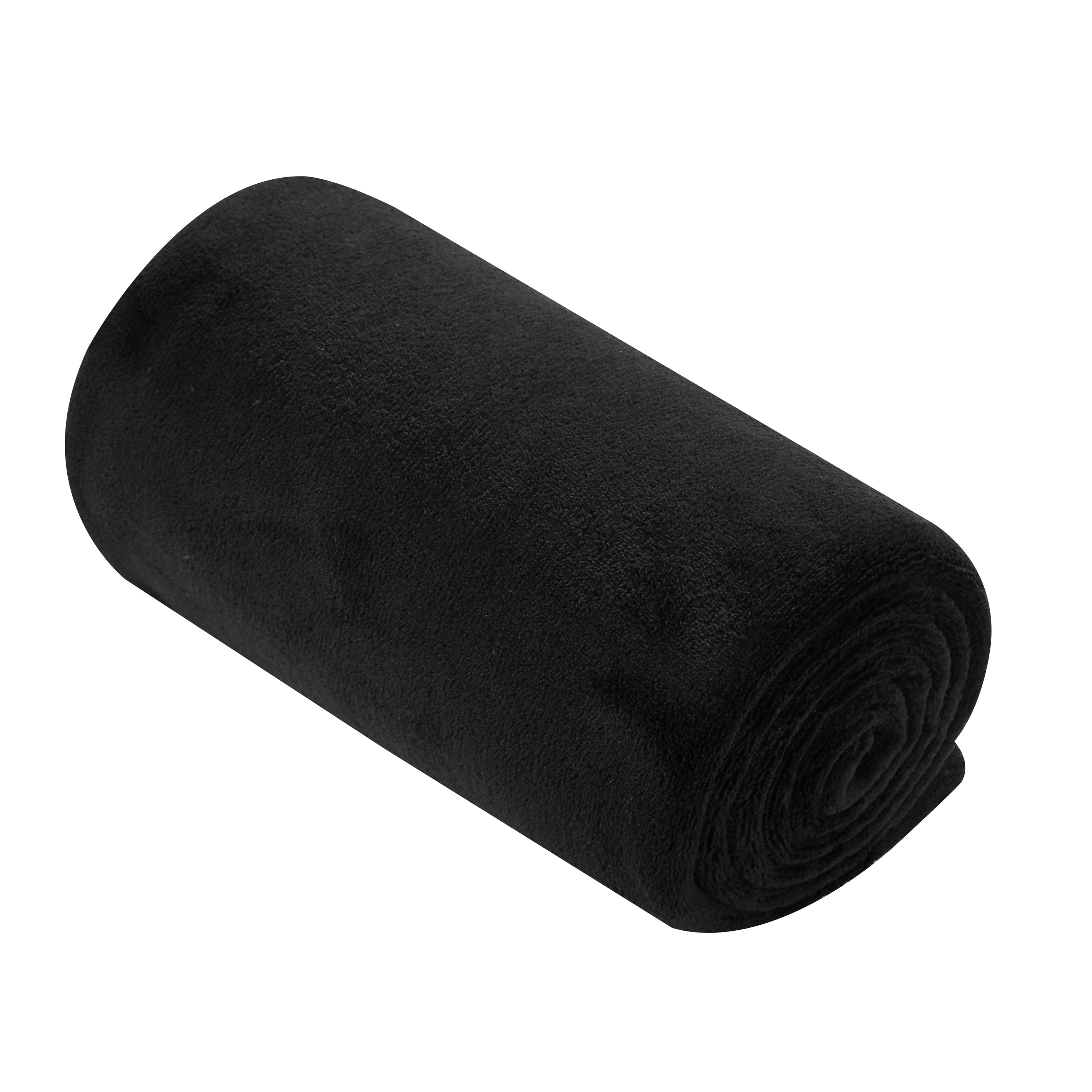 Mainstays Contemporary Black Plaid Fleece Plush Throws, 60" x 50", Washable 2 Count