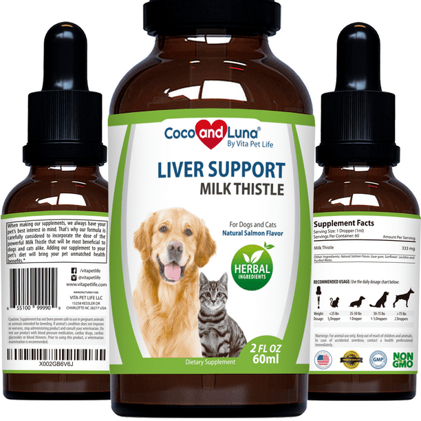 Milk Thistle For Dogs And Cats Liver Support For Dogs And Cats Best Cat And Dog Detox 2oz 60ml Walmart Com