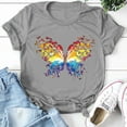 thumbnail image 4 of CHGBMOK Hauts de Printemps Grande Taille pour Femmes Femmes Décontracté Été à Imprimé Manches Courtes Col Rond T-Shirt Ample Blouse Hauts Hauts d'Été Plage en Liquidation, 4 of 8