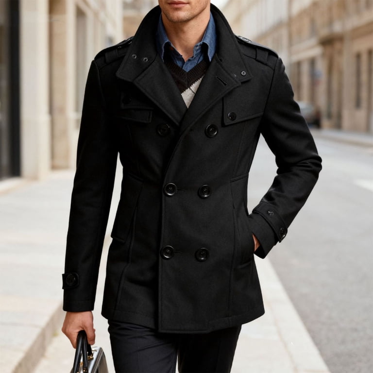 ふはる FASHIRU stand collar trench coat Mens Stand collar Trench