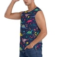 thumbnail image 3 of Fotbe Dinosaur Flowers Men's Camiseta sin Mangas Estampada para Hombres, Playera Casual para Gimnasio, Entrenamiento, Playa-Large, 3 of 7