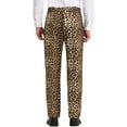 thumbnail image 3 of Unique Bargains Men's Animal Printed Flat Front Zipper Closure Party Prom Dress Pants 28 Leopard Print, 3 of 6
