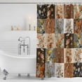 thumbnail image 2 of Floral Patchwork Shower Curtain Set - Standard 72" x 72" Washable Bathtub Curtain with 12 Hooks, Vintage Country Geometric Flower Waterproof Fabric Stall Shower Curtains for Bathroom/Bathtub Décor, 2 of 6