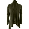 thumbnail image 5 of DHFJKG Cardigan Sweaters For Women Knitted Solid Color Long Sleeve Loose Fit Open Front High-Low Jackets Lightweight Soft Outerwear, 5 of 9