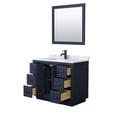 thumbnail image 3 of Wyndham Collection Miranda 42" Carrara&Wood Single Bathroom Vanity in Blue/Black, 3 of 7