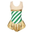 thumbnail image 4 of TTAO Women's Gymnastics Leotards Candy Cane Christmas Dance Tutu Xmas Holiday Figure Skating Dress Green XXL, 4 of 5