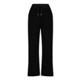 thumbnail image 4 of HAOTAGS Womens Sweatpants Hight Waisted Solid Stright Leg Loose Fit Pants Black S, 4 of 5