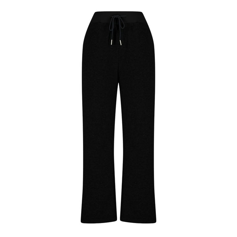 BLVB Womens Wide Leg Sweatpants Casual Loose Solid Color Pants