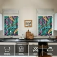 thumbnail image 4 of Hawaiian Leaf Kitchen Curtains 3PCS, 27.5x36 Inch Polyester Tropical Plant Tier and Valance, Window Drapes for Café or Bathroom, 4 of 6