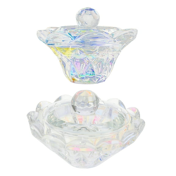 NUOLUX Nail Dish Cup Glass Art Crystal Bowl Dappen Liquid Powder Manicure Acrylic Clear Mini Monomer Glassware Container