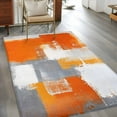 thumbnail image 3 of Burnt Orange Grey Area Rugs 3x5 for Living Room, Oil Painting Smear Modern Abstract Art Non Slip Washable Rug Runner, Low Pile Indoor Floor Carpet Mat Bathroom Rugs for Bedroom, Kids Room, 3 of 9
