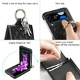 thumbnail image 3 of Case for Samsung Galaxy Z Flip 4 with Ring, Luxury Soft Rhomboid for Women Men PU Leather + Hard PC Shell Ultra Thin Slim Durable Shockproof Protective Cover for Galaxy Z Flip 4 Black 5G, 3 of 14
