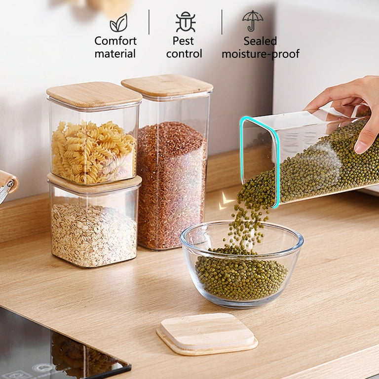 Cereal Grain Storage Tank Transparent Food Sealed Jar Kitchen