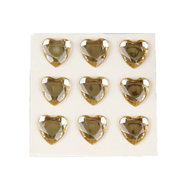 Inteprter 10 hojas de pegatinas de diamantes de imitación, calcomanías acrílicas de mano para niños, estudiante tridimensional DIY, amor, corazón, Artesanía Café Ligero Inteprter HA062097-10B