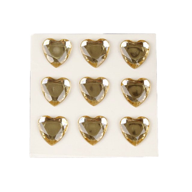 Inteprter 10 hojas de pegatinas de diamantes de imitación, calcomanías acrílicas de mano para niños, estudiante tridimensional DIY, amor, corazón, Artesanía Café Ligero Inteprter HA062097-10B