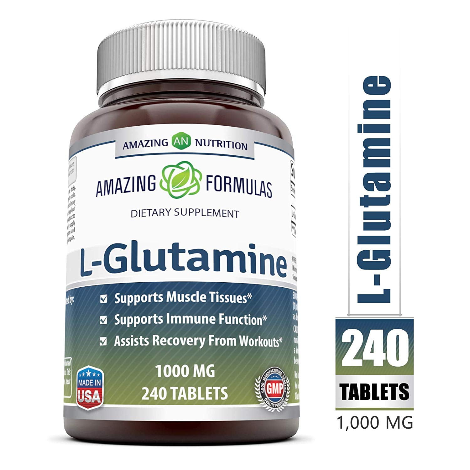Amazing Formulas L Glutamine Tablets Supplement 1000mg 240 Tablets