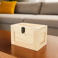 thumbnail image 3 of Caja Contenedor De Madera Maciza Para Escritorio, Caja De Almacenamiento De Madera Segura Multifuncional Para Escritorio, Superficie Lisa Para Papelería, 3 of 7
