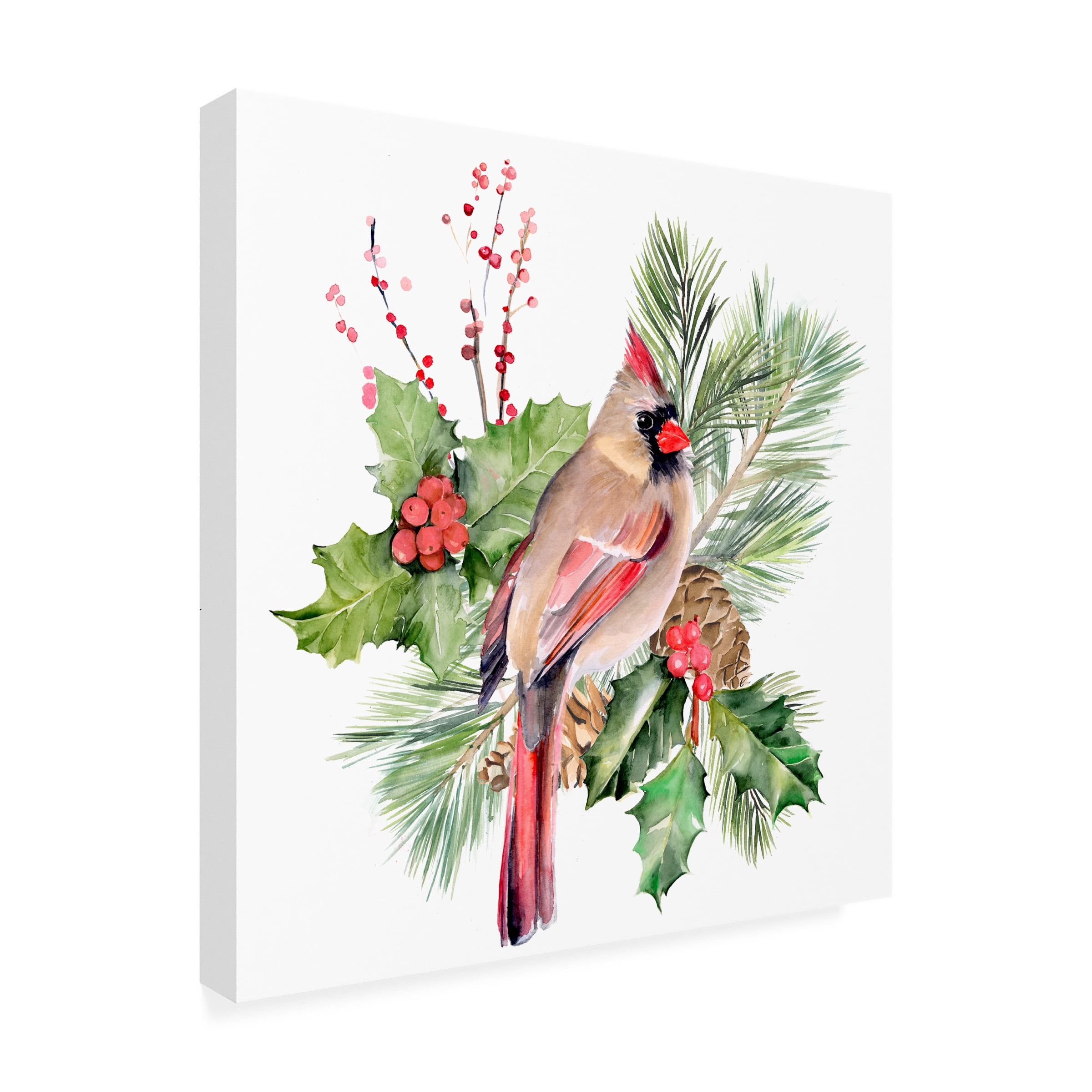 Jennifer Paxton Parker 'Cardinal Holly Christmas II' Canvas Art