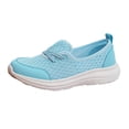 thumbnail image 2 of longantii Womens Orthopedic Shoes Arch Support Slip on Non Slip Golf Shoes Breathable Knitted Mesh Stretch Work Shoes Comfort 2026 New Foam Shoes Sky Blue, 2 of 3