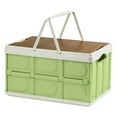 thumbnail image 2 of Collapsible Storage Box with Wooden Top and Handles, Portable Folding Container for Camping Home Storage Organizing, Capacity Utility Crate with Waterproof Bag for Outdoor Moving and RV Trips, 2 of 5