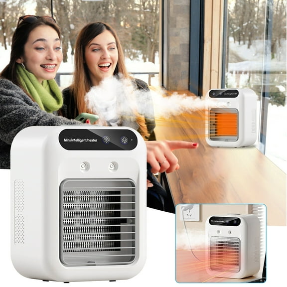 Nkmbld Portable Space Heater for Indoor Use with Remote, 12H Timer, Eco and Fan Mode, Rapid and Safe Heating for Bedroom, Office