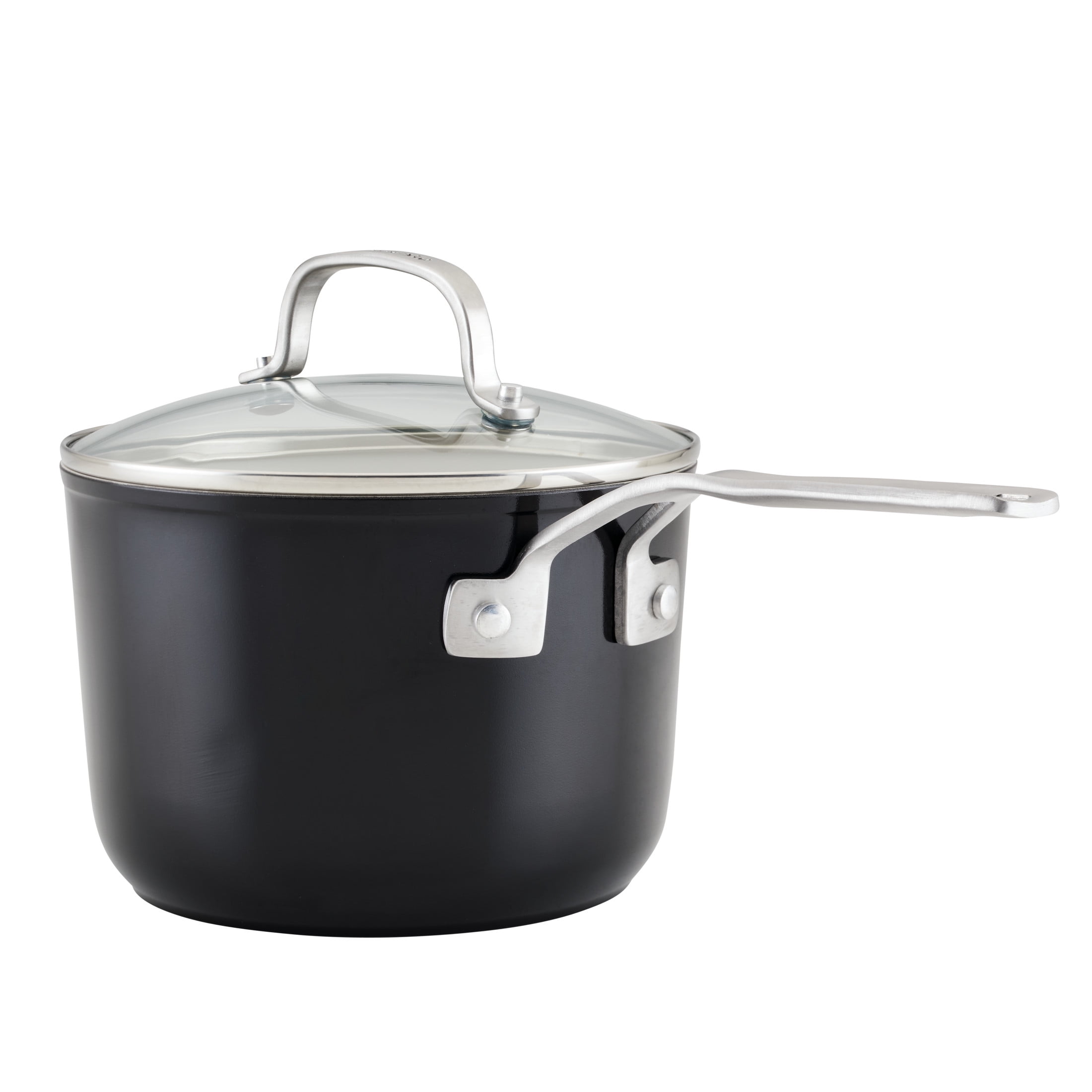 KitchenAid Ceramic Forged 10 Pcs Nonstick Cookware Set, Dishwasher Safe and Oven Safe to 500°F, Onyx Black