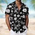 thumbnail image 2 of Busydd Hawaiian Shirts for Men Trendy Short Sleeve Print Button Down Shirt Men Summer Vacation Turndown Collar Beach Shirts 2XL, 2 of 9